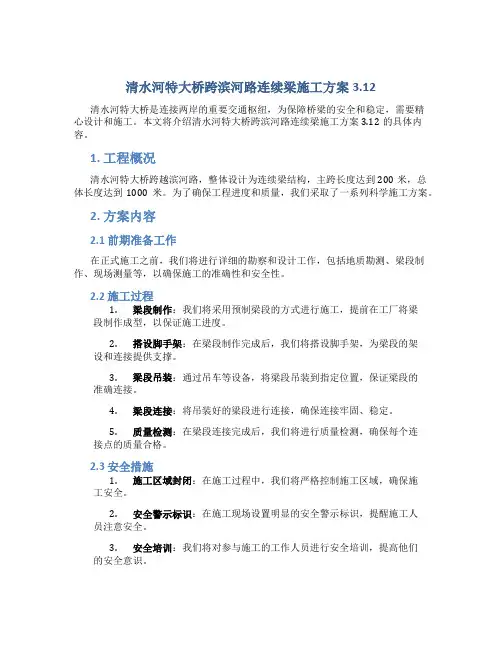 清水河特大桥跨滨河路连续梁施工方案3.12