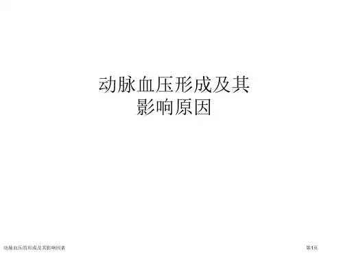 动脉血压的形成及其影响因素