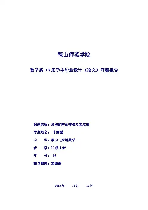 【VIP专享】矩阵变换及应用开题报告