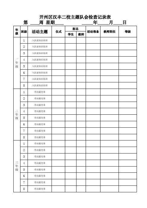 班队活动检查表