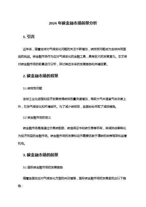 2024年碳金融市场前景分析