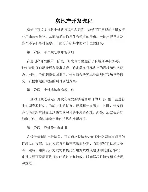 房地产开发流程