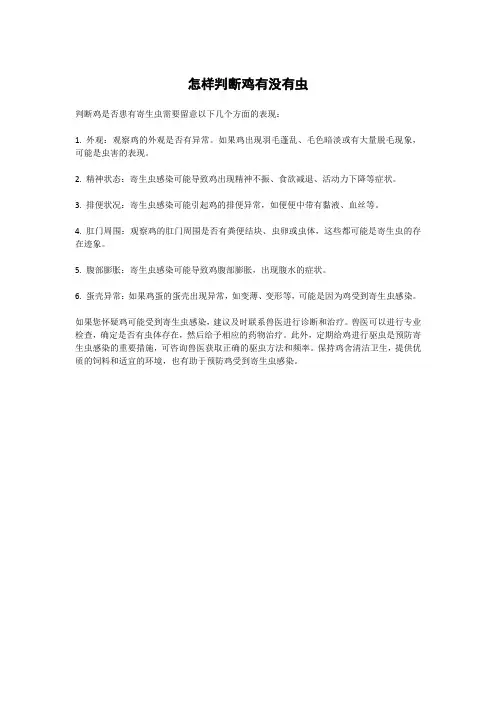 怎样判断鸡有没有虫