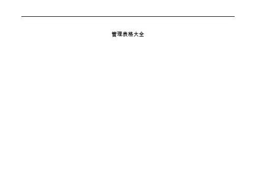 财务管理表格大全