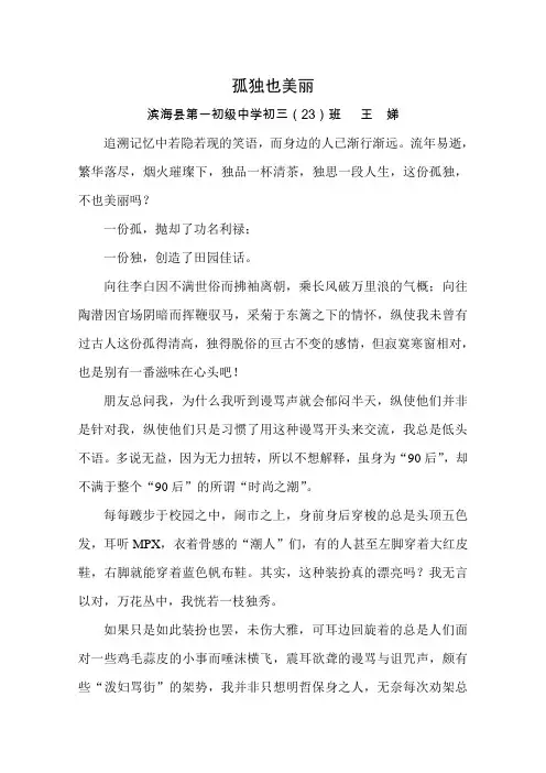 孤独也美丽(王娣)