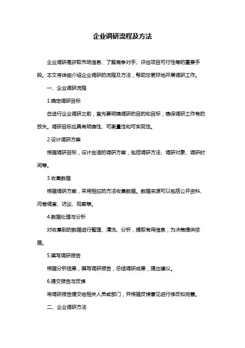 企业调研流程及方法