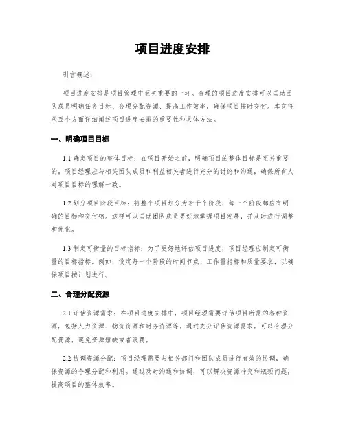 项目进度安排