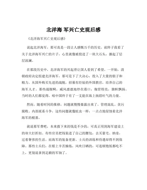 北洋海 军兴亡史观后感