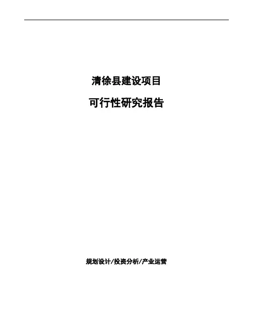 清徐县投资项目可行性研究报告
