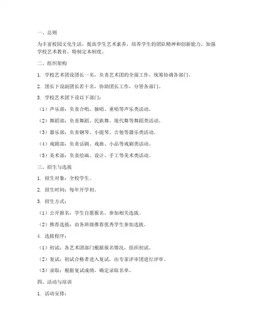 学校艺术团制度