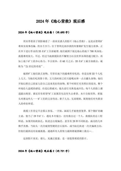 2024年《地心营救》观后感