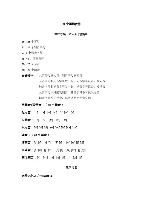 2023年小升初英语国际音标