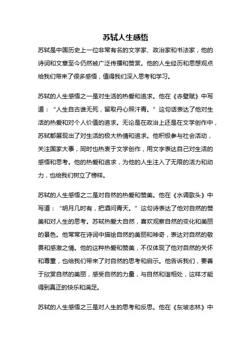 苏轼人生感悟