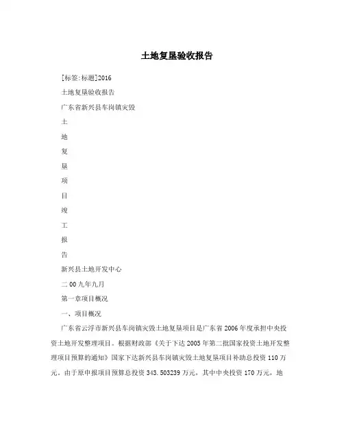 土地复垦验收报告