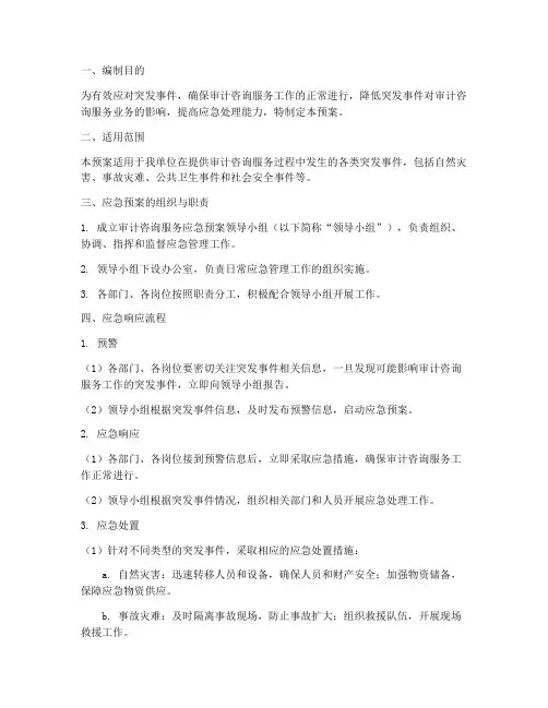 审计咨询服务应急预案