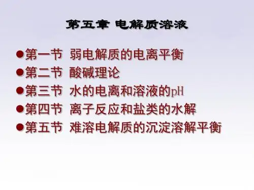 第五章 电解质溶液  无机化学(第二版 郭小仪)