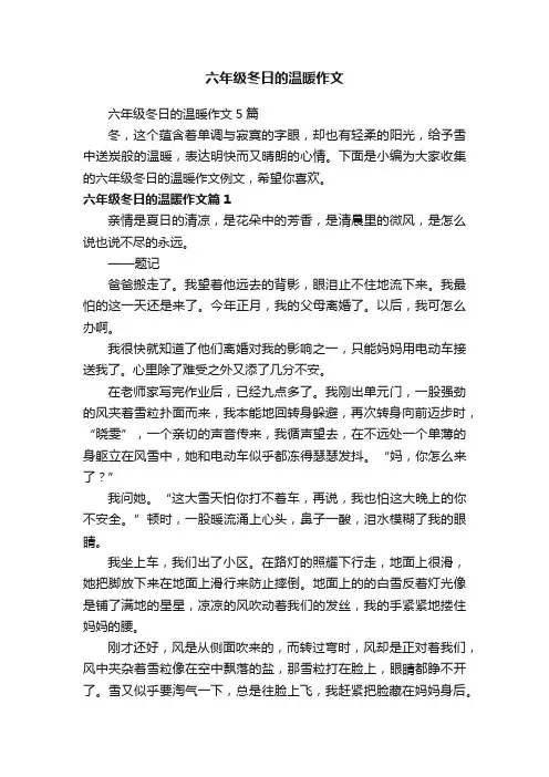 六年级冬日的温暖作文