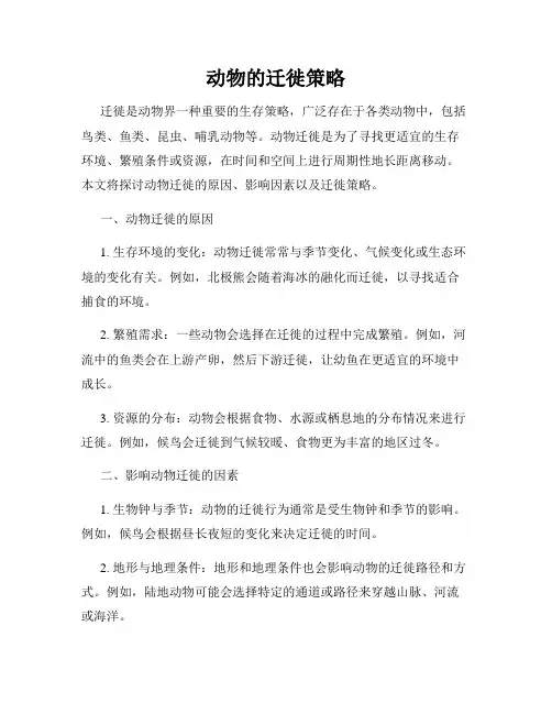 动物的迁徙策略