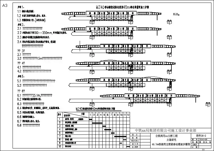 新建公铁两用跨江大桥施工组织设计(鲁班奖附图丰富)26铁路箱梁移动模架步骤图