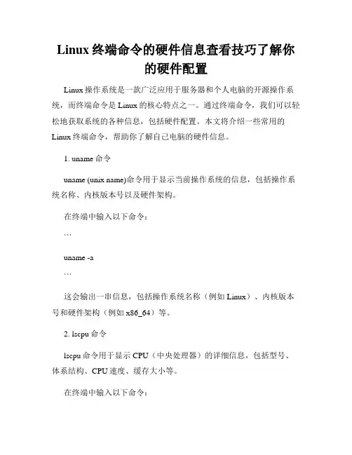 Linux终端命令的硬件信息查看技巧了解你的硬件配置