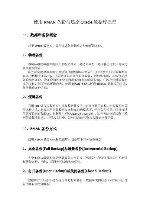 [Oracle数据库]使用RMAN备份与还原数据库原理