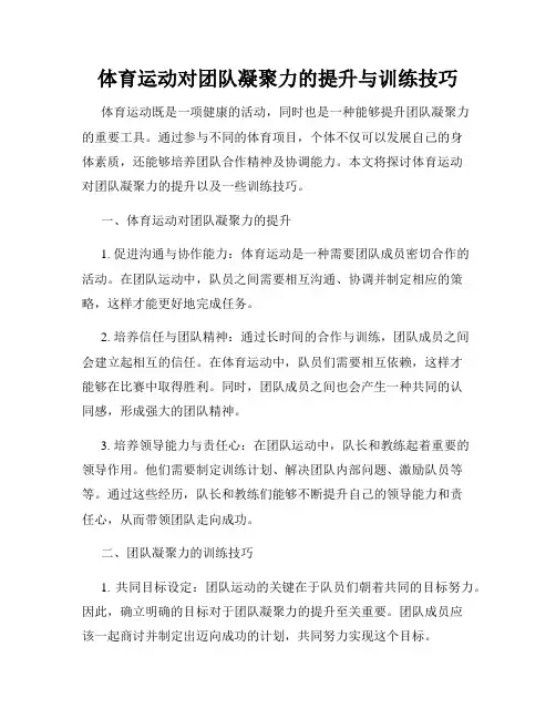 体育运动对团队凝聚力的提升与训练技巧
