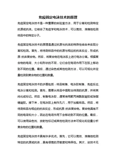 免疫固定电泳技术的原理