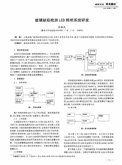 玻璃缺陷检测LED照明系统研发