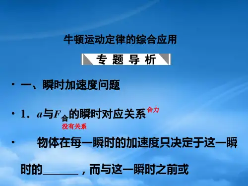 高三物理高考一轮复习专题三 牛顿运动定律的综合应用课件 新人教