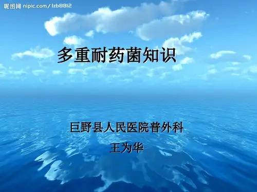 多重耐药菌知识ppt精选课件
