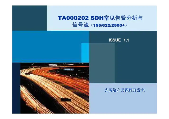 华为-TA000202 SDH常见告警分析与信号流(2500+)ISSUE1.1