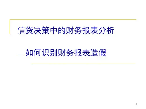 信贷决策中财务报表分析
