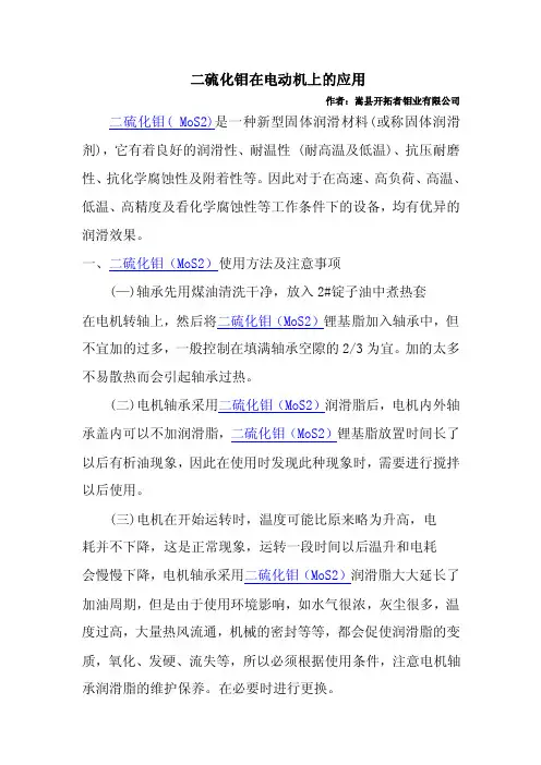 二硫化钼在电动机上的应用.doc
