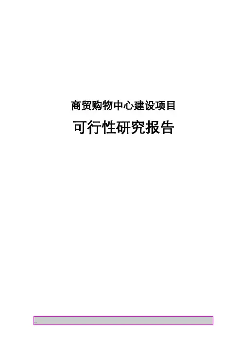 商贸购物中心可行性研究报告