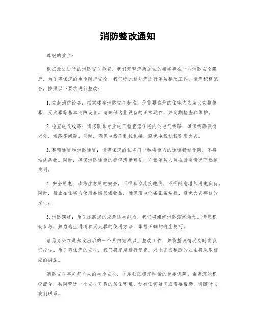 消防整改通知