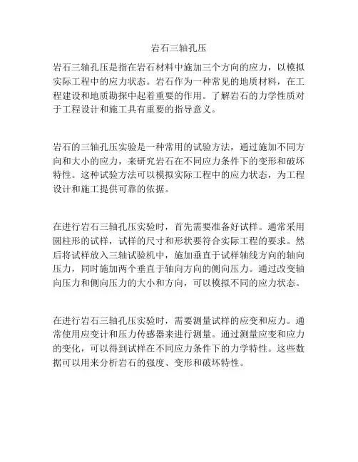 岩石三轴孔压