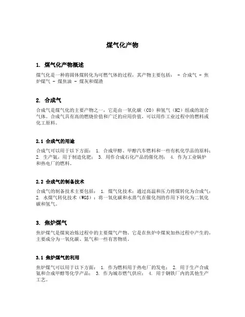 煤气化产物
