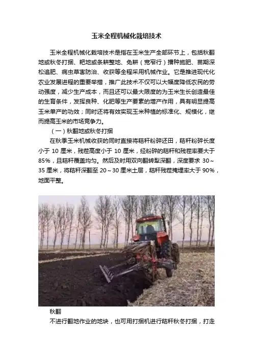 玉米全程机械化栽培技术