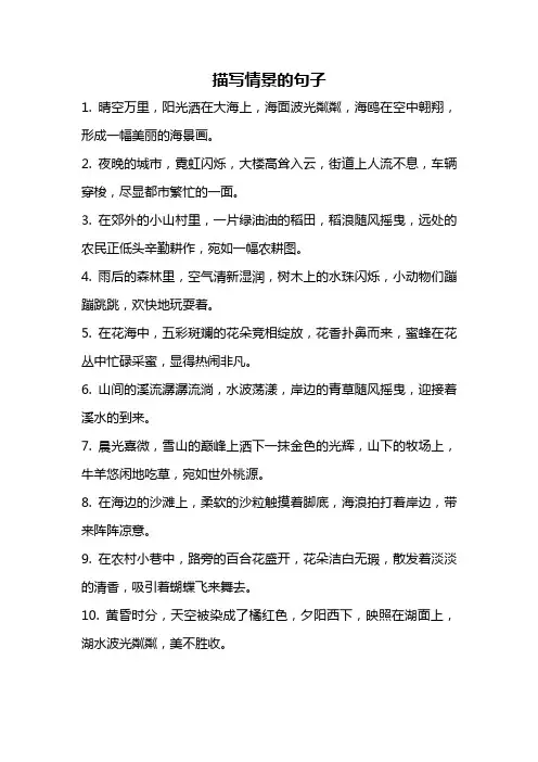 描写情景的句子