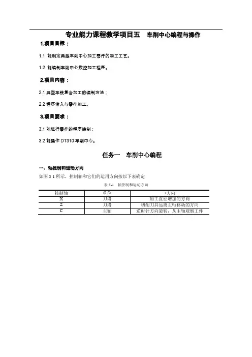 车削中心编程与操作
