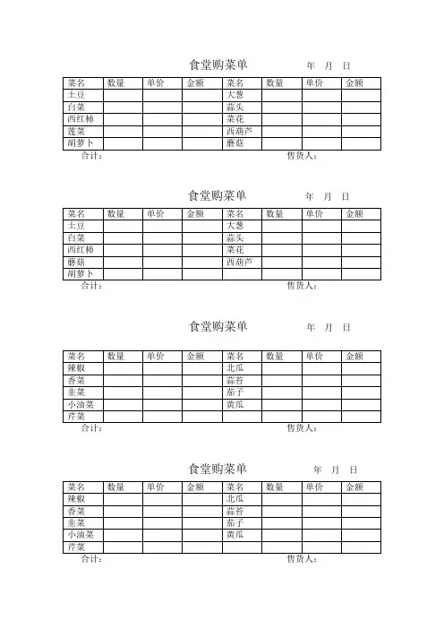 食堂购菜单