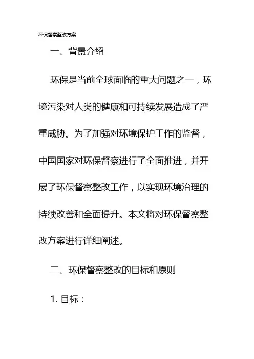 环保督察整改方案