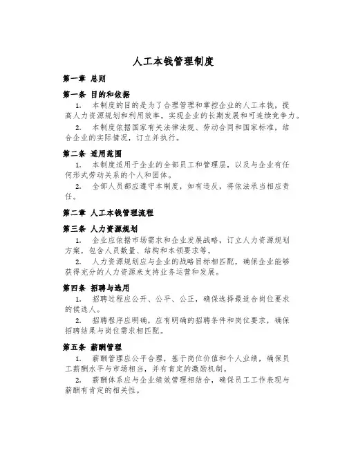 人工成本管理制度