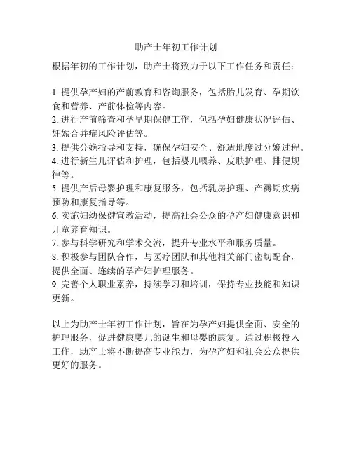 助产士年初工作计划