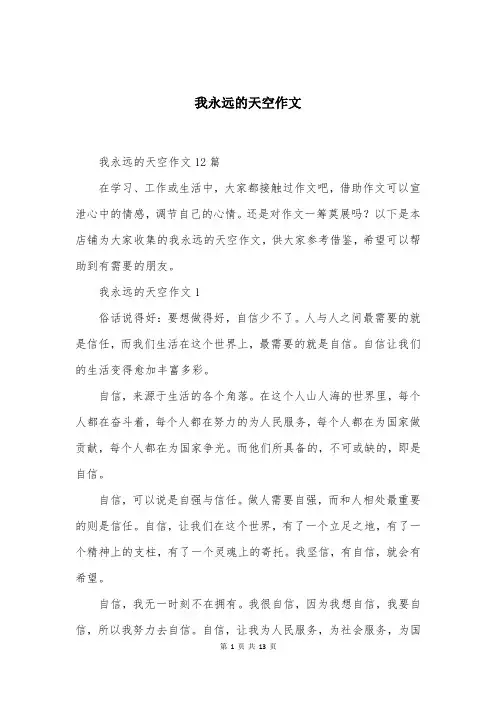 我永远的天空作文
