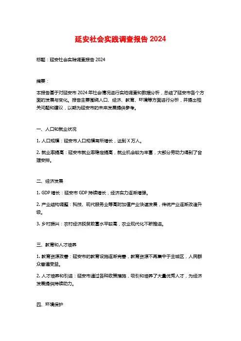 延安社会实践调查报告