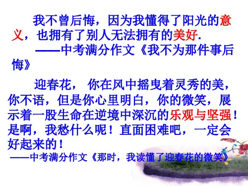 深刻感悟升华主旨ppt课件