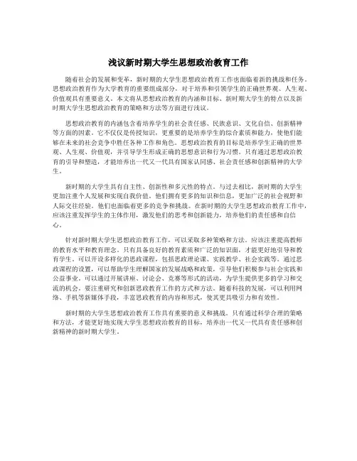 浅议新时期大学生思想政治教育工作