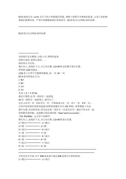 RJ45接线方法