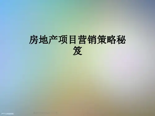 房地产项目营销策略秘笈